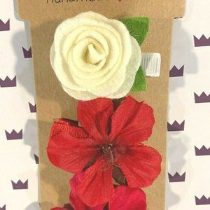 No Pull Hair Clips Set  for Girls. Poppies